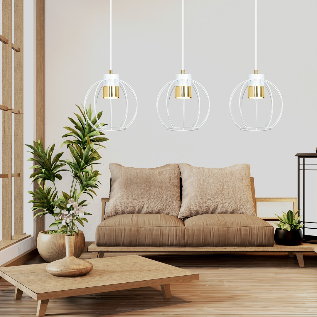 Emibig Visilica AJAX 230V 8W MAX LED GU10 Čelik Crna/ Zlatna