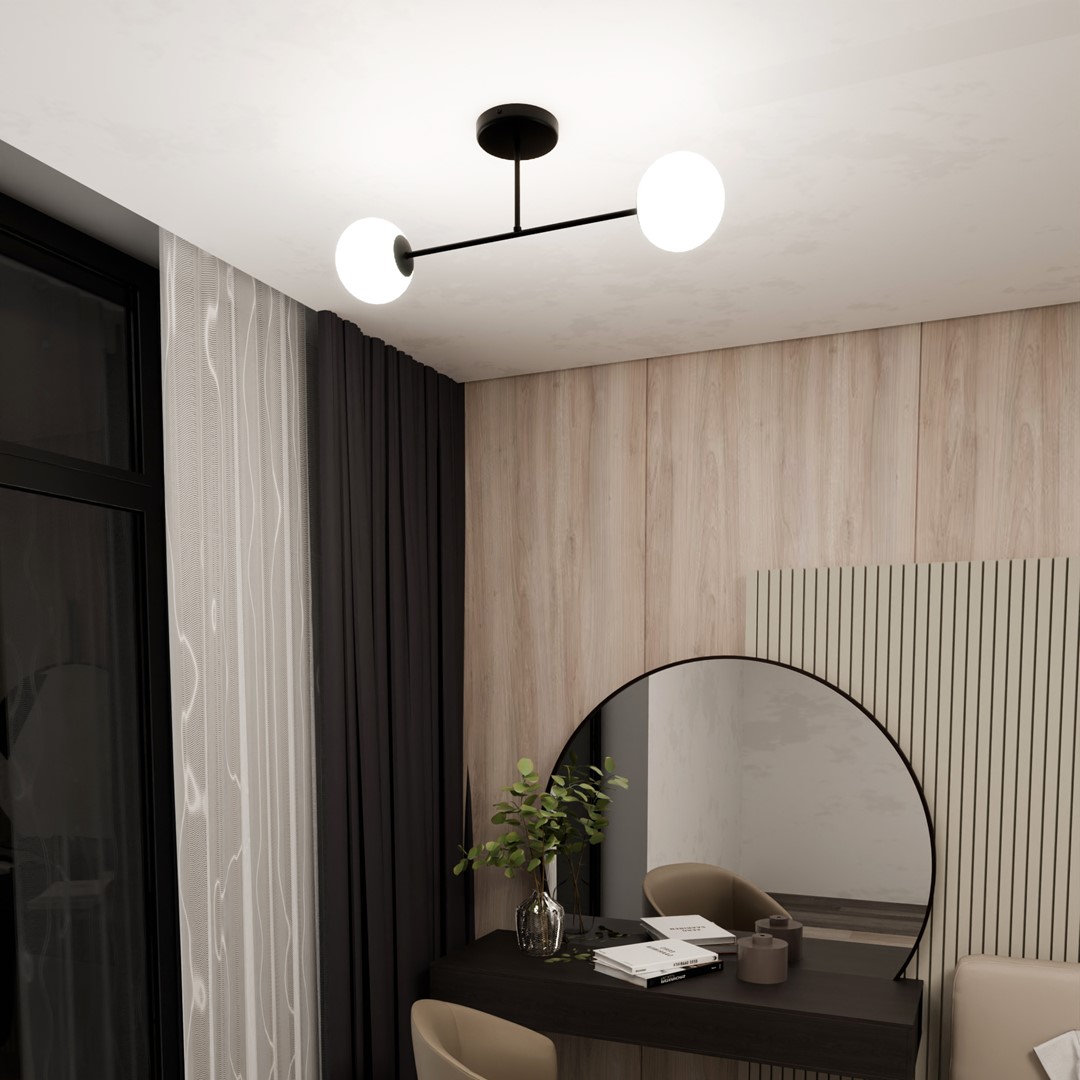 Emibig Stropna svjetiljka ROMA 230V 10W MAX LED E14 Čelik/ Staklo Crna