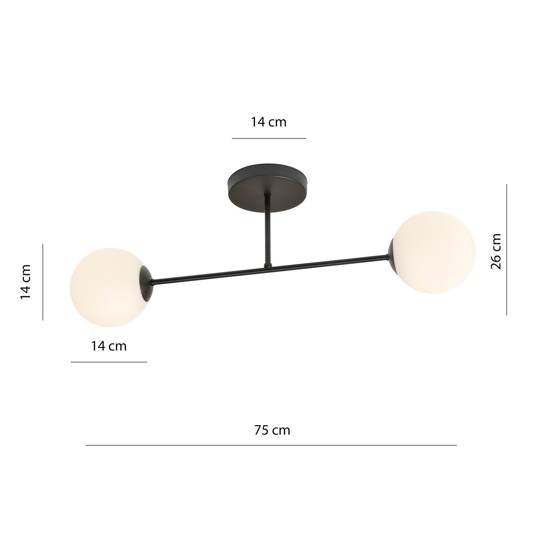 Emibig Stropna svjetiljka ROMA 230V 10W MAX LED E14 Čelik/ Staklo Crna