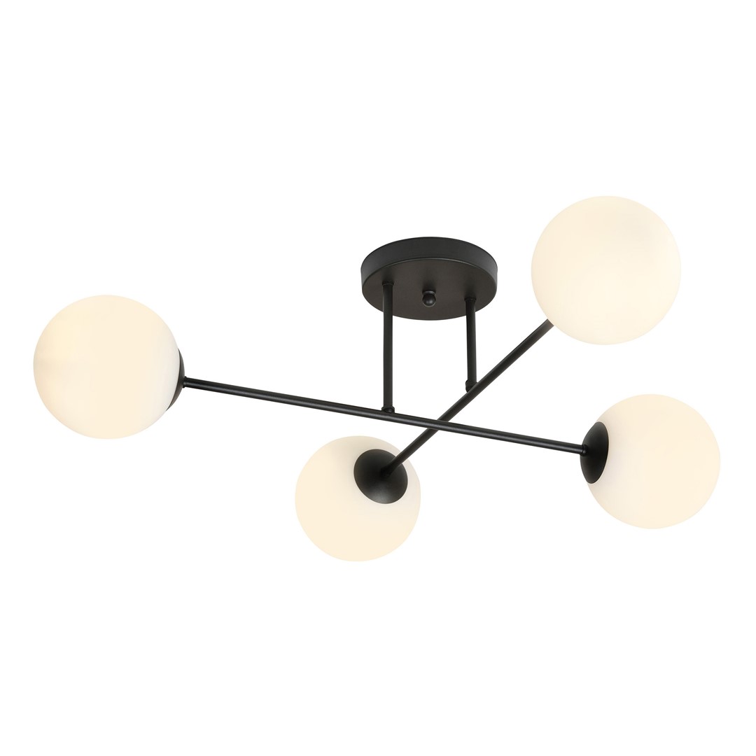 Emibig Stropna svjetiljka ROMA 230V 10W MAX LED E14 Čelik/ Staklo Crna