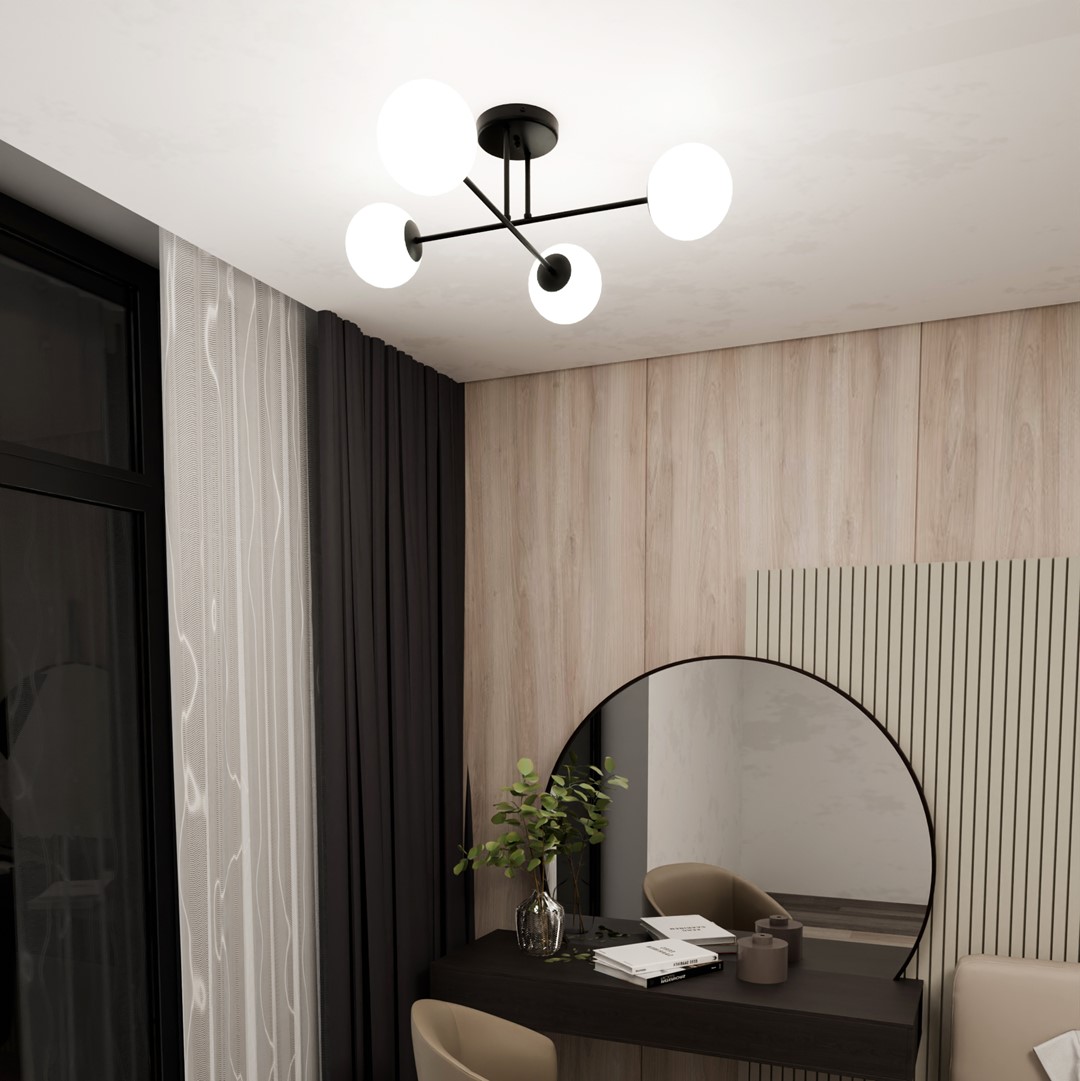 Emibig Stropna svjetiljka ROMA 230V 10W MAX LED E14 Čelik/ Staklo Crna