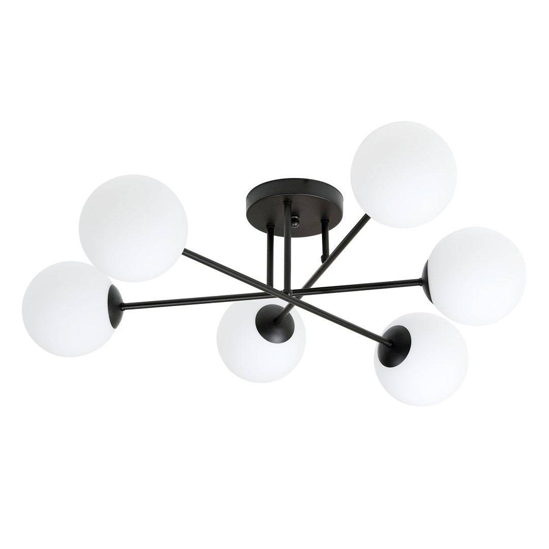 Emibig Stropna svjetiljka ROMA 230V 10W MAX LED E14 Čelik/ Staklo Crna