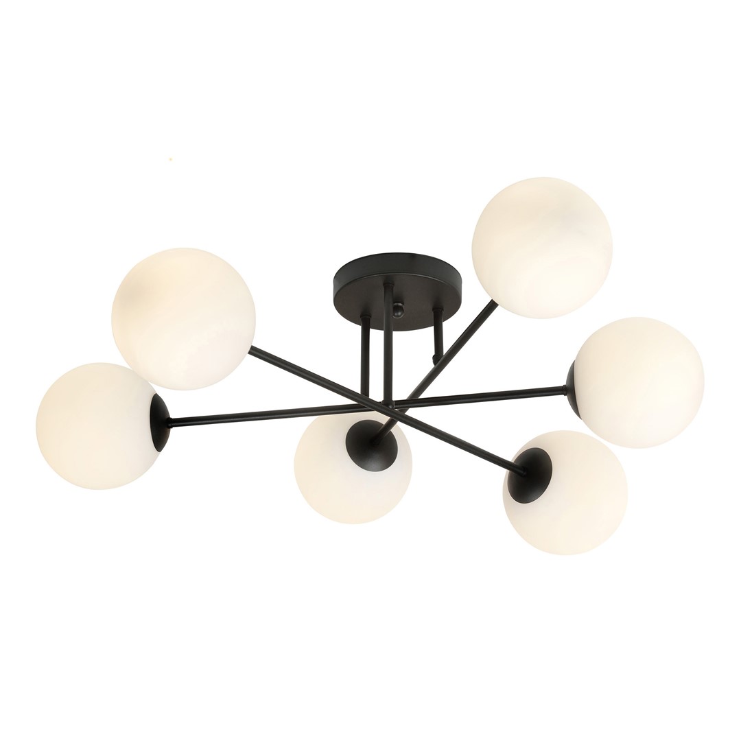 Emibig Stropna svjetiljka ROMA 230V 10W MAX LED E14 Čelik/ Staklo Crna