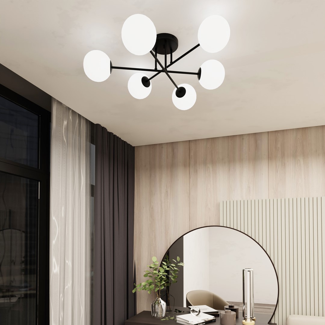 Emibig Stropna svjetiljka ROMA 230V 10W MAX LED E14 Čelik/ Staklo Crna