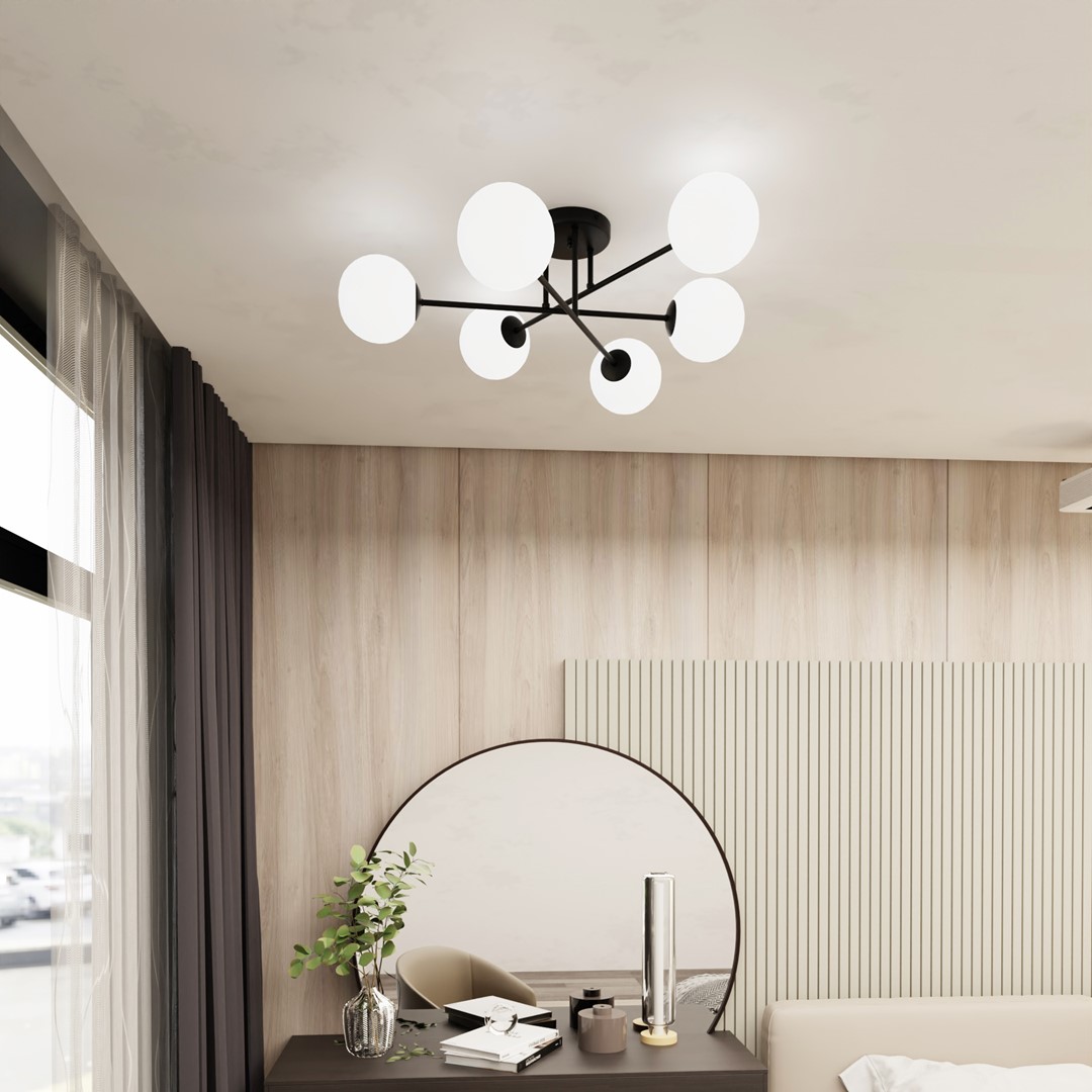 Emibig Stropna svjetiljka ROMA 230V 10W MAX LED E14 Čelik/ Staklo Crna