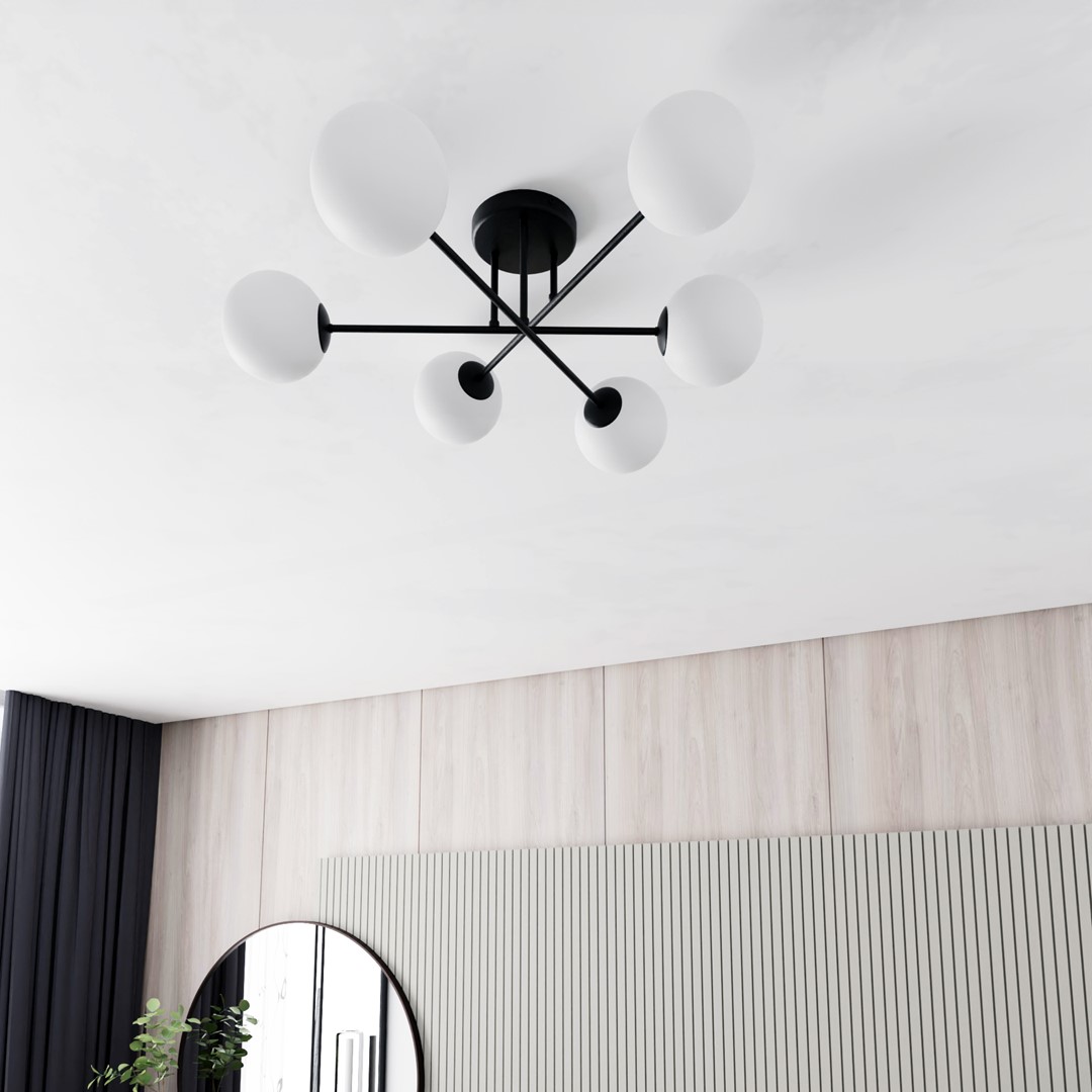 Emibig Stropna svjetiljka ROMA 230V 10W MAX LED E14 Čelik/ Staklo Crna