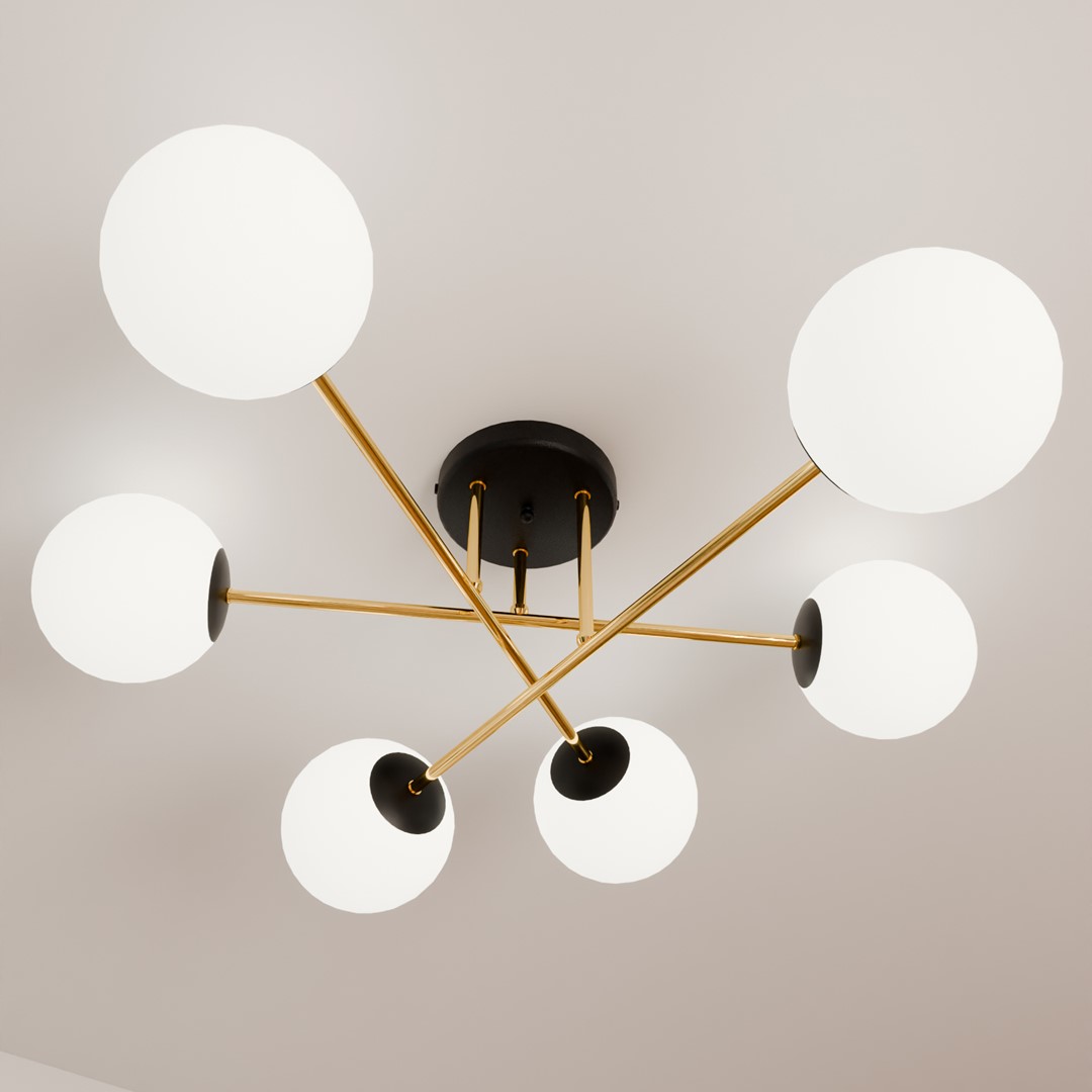 Emibig Stropna svjetiljka MAGNUM 230V 10W MAX LED E14 Čelik/ Staklo Crna/ Zlatna