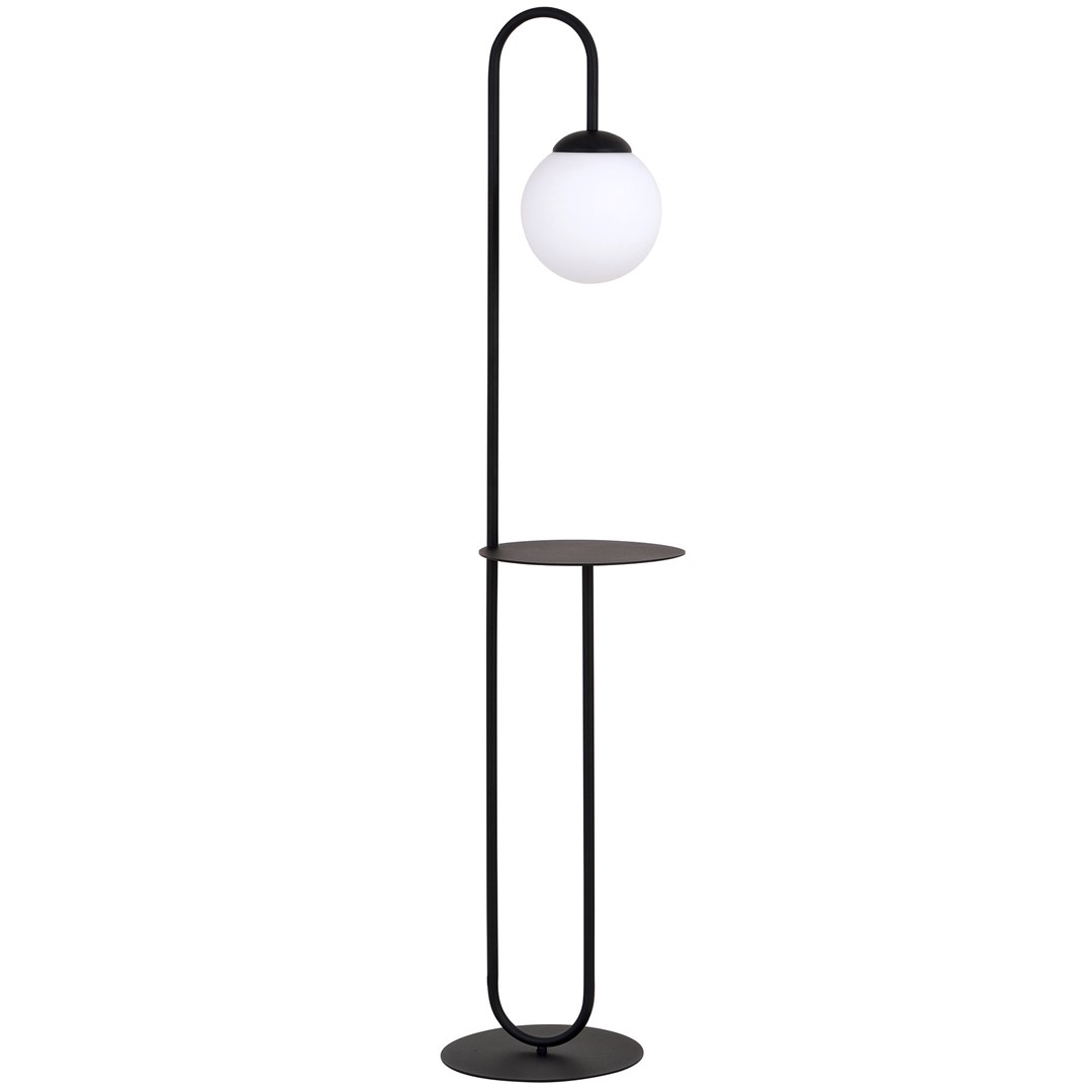 Emibig Podna lampa BARI 230V 10W MAX LED E14 Čelik/ Staklo Crna