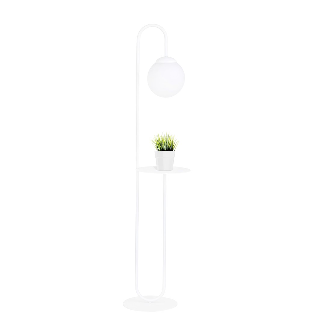 Emibig Podna lampa BARI 230V 10W MAX LED E14 Čelik/ Staklo Bijela