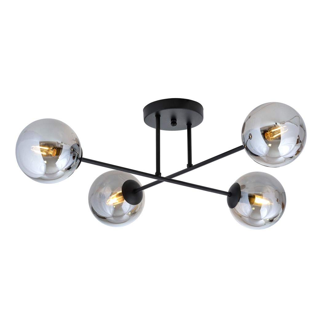 Emibig Stropna svjetiljka ROMA 230V 10W MAX LED E14 Čelik/ Staklo Crna