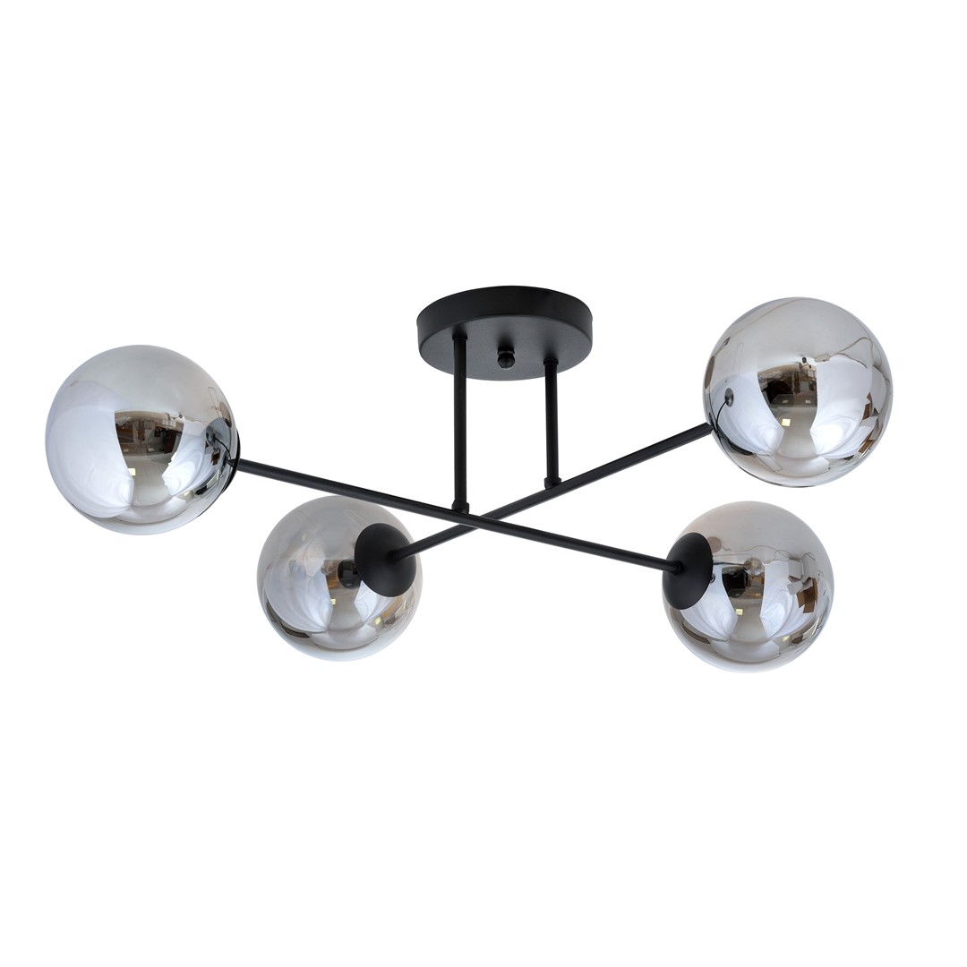 Emibig Stropna svjetiljka ROMA 230V 10W MAX LED E14 Čelik/ Staklo Crna