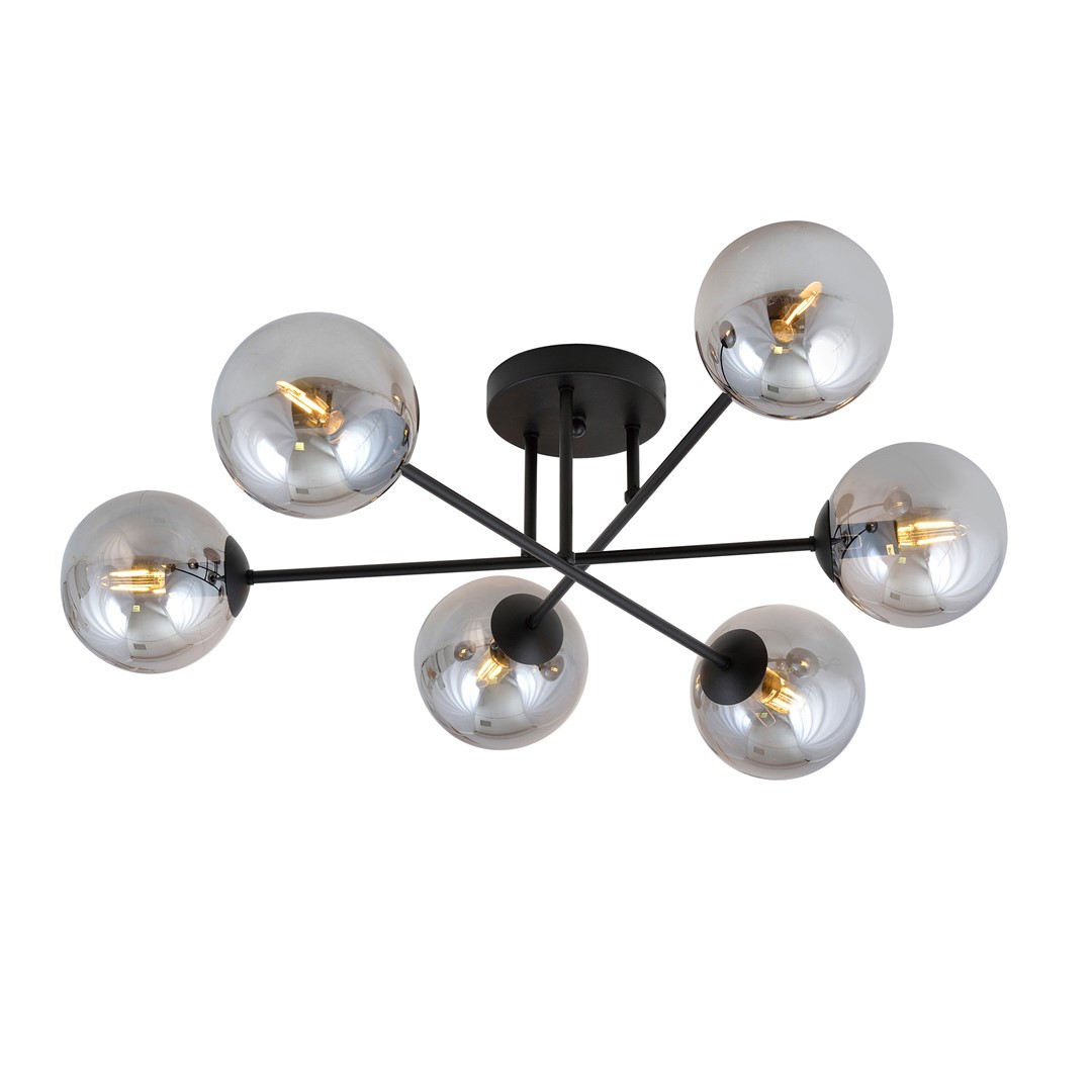 Emibig Stropna svjetiljka ROMA 230V 10W MAX LED E14 Čelik/ Staklo Crna