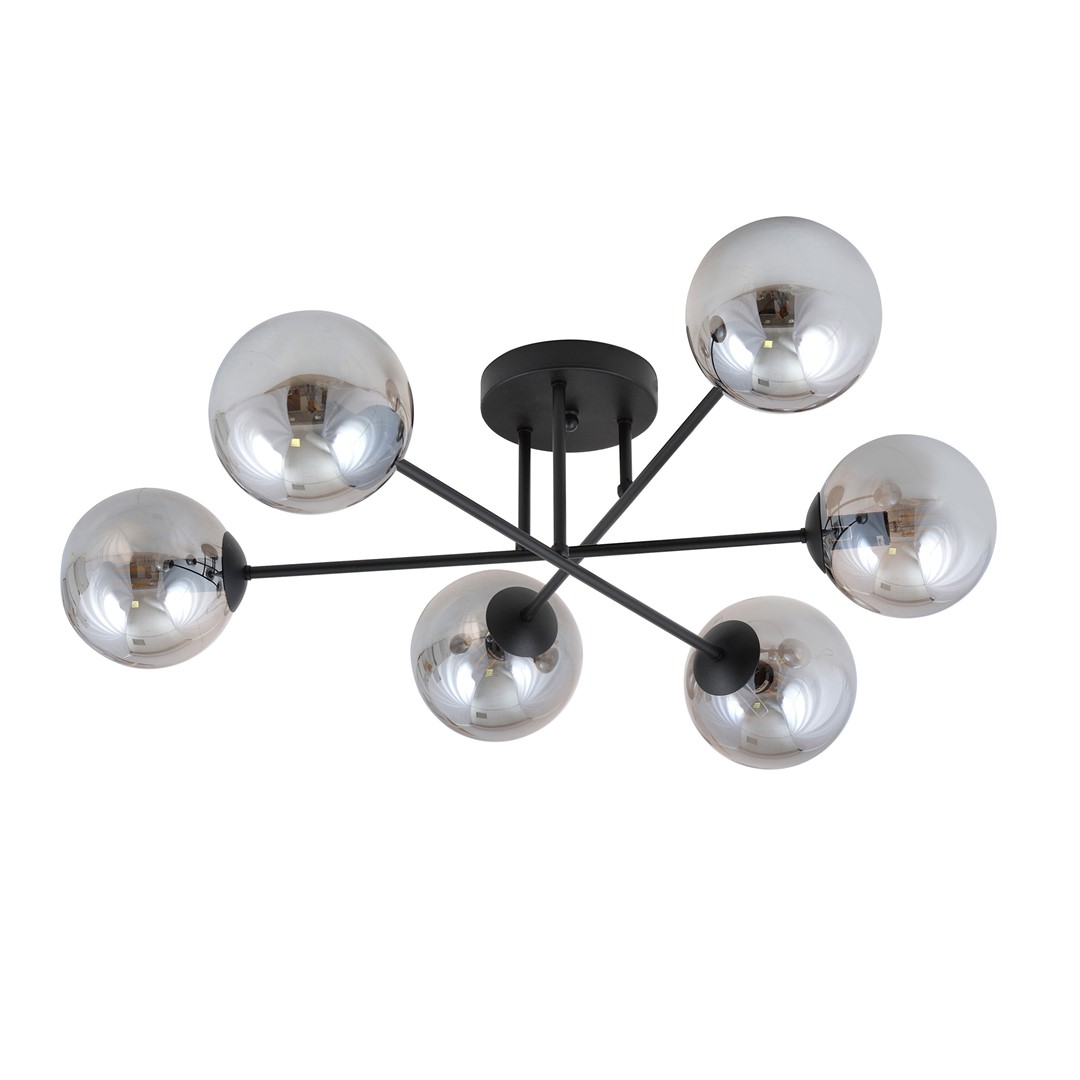 Emibig Stropna svjetiljka ROMA 230V 10W MAX LED E14 Čelik/ Staklo Crna