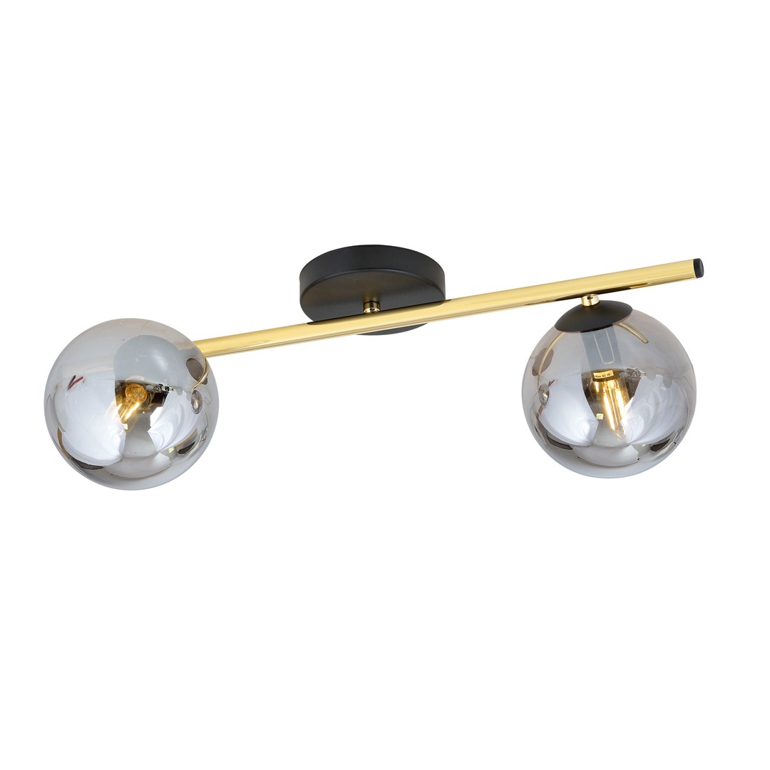 Emibig Stropna svjetiljka SPLENDI 230V 10W MAX LED E14 Čelik/ Staklo Crna/ Zlatna