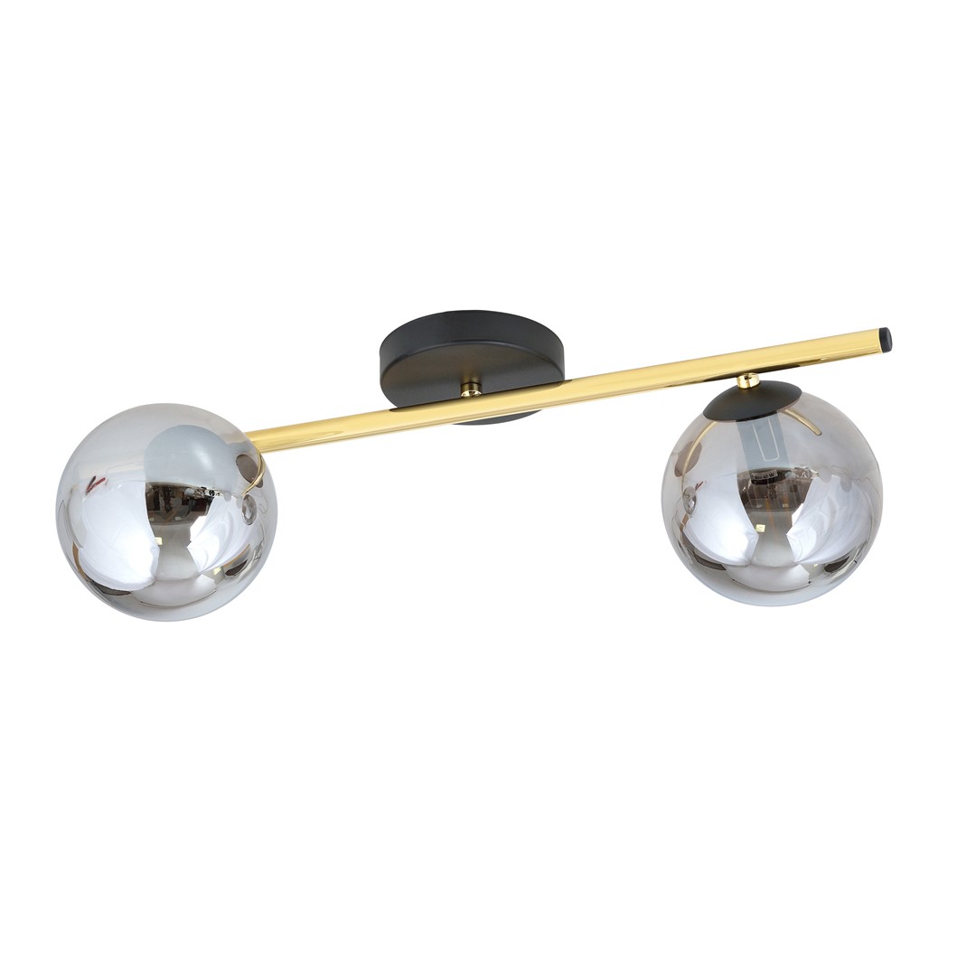 Emibig Stropna svjetiljka SPLENDI 230V 10W MAX LED E14 Čelik/ Staklo Crna/ Zlatna