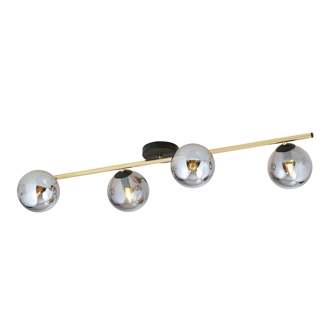 Emibig Stropna svjetiljka SPLENDI 230V 10W MAX LED E14 Čelik/ Staklo Crna/ Zlatna