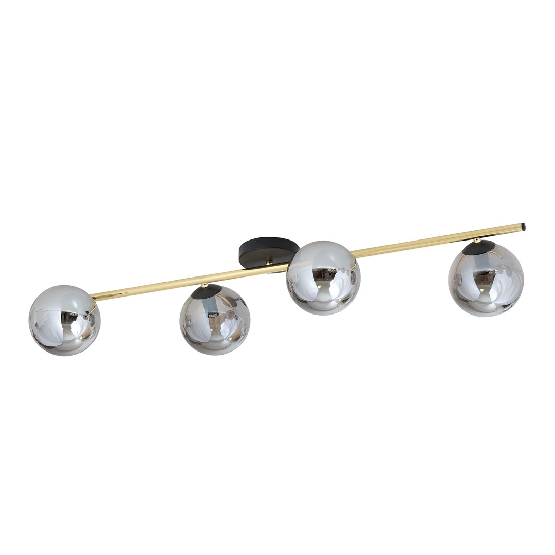 Emibig Stropna svjetiljka SPLENDI 230V 10W MAX LED E14 Čelik/ Staklo Crna/ Zlatna