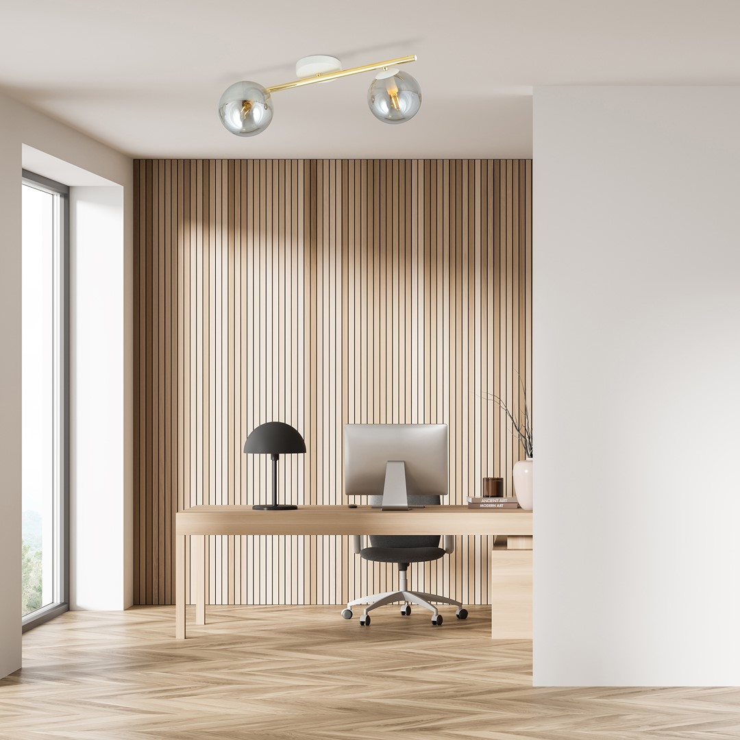 Emibig Stropna svjetiljka SPLENDI 230V 10W MAX LED E14 Čelik/ Staklo Bijela/ Zlatna