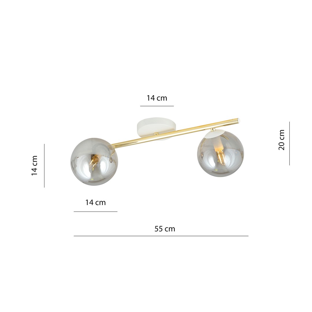 Emibig Stropna svjetiljka SPLENDI 230V 10W MAX LED E14 Čelik/ Staklo Bijela/ Zlatna