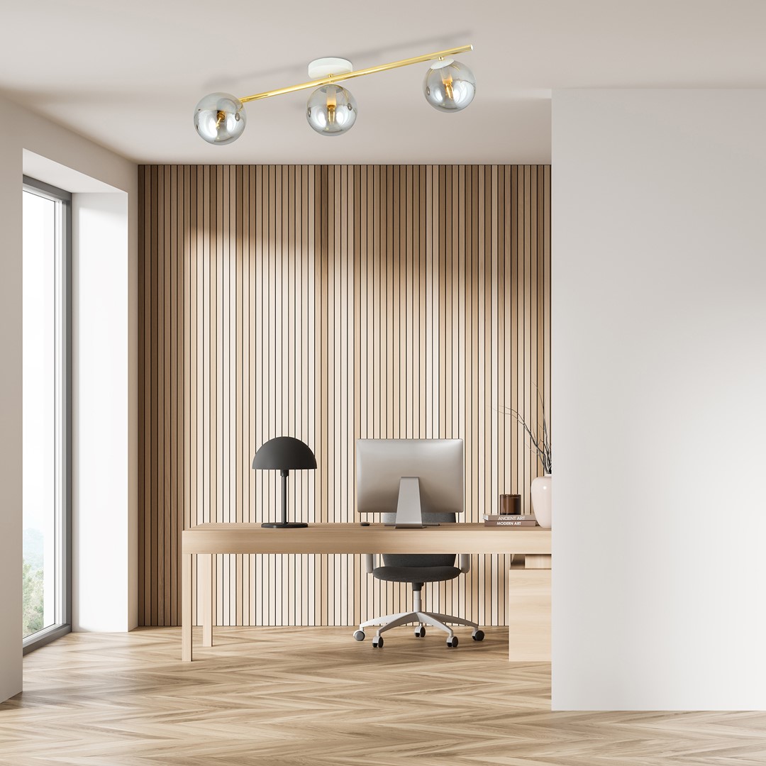 Emibig Stropna svjetiljka SPLENDI 230V 10W MAX LED E14 Čelik/ Staklo Bijela/ Zlatna