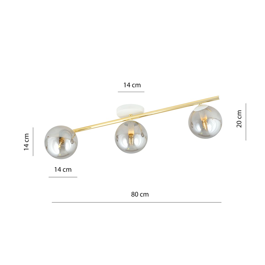 Emibig Stropna svjetiljka SPLENDI 230V 10W MAX LED E14 Čelik/ Staklo Bijela/ Zlatna