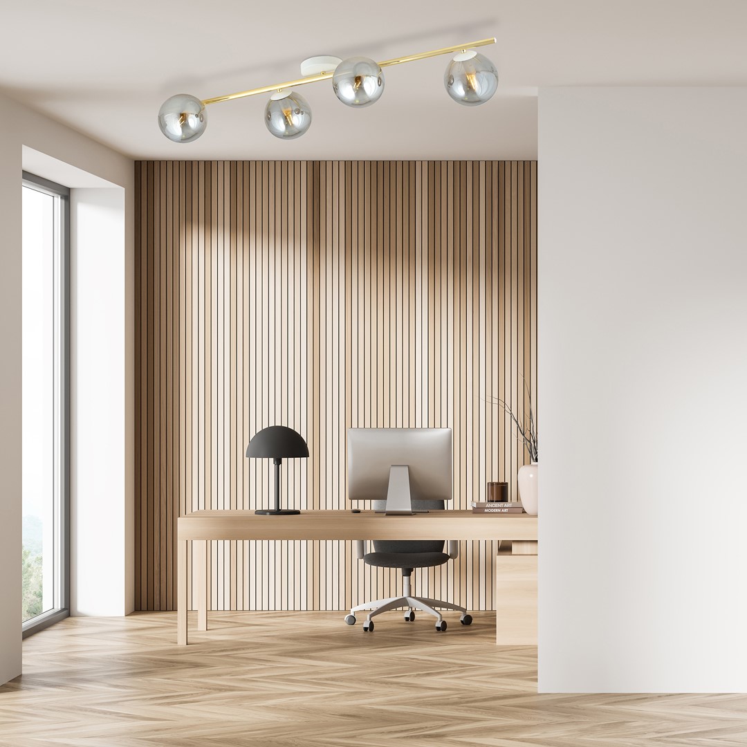 Emibig Stropna svjetiljka SPLENDI 230V 10W MAX LED E14 Čelik/ Staklo Bijela/ Zlatna
