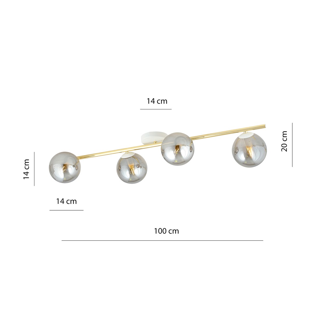 Emibig Stropna svjetiljka SPLENDI 230V 10W MAX LED E14 Čelik/ Staklo Bijela/ Zlatna