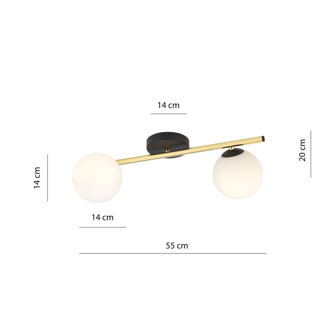 Emibig Stropna svjetiljka SPLENDI 230V 10W MAX LED E14 Čelik/ Staklo Crna/ Zlatna