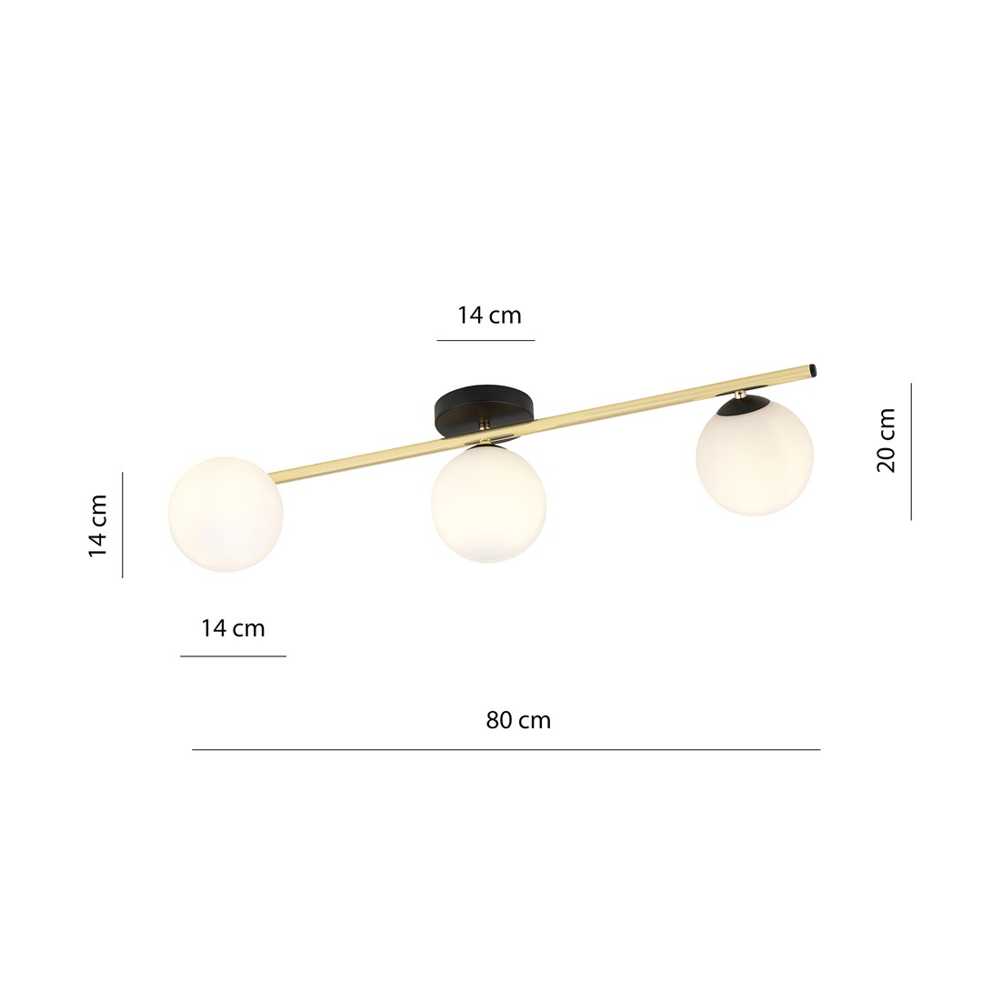Emibig Stropna svjetiljka SPLENDI 230V 10W MAX LED E14 Čelik/ Staklo Crna/ Zlatna