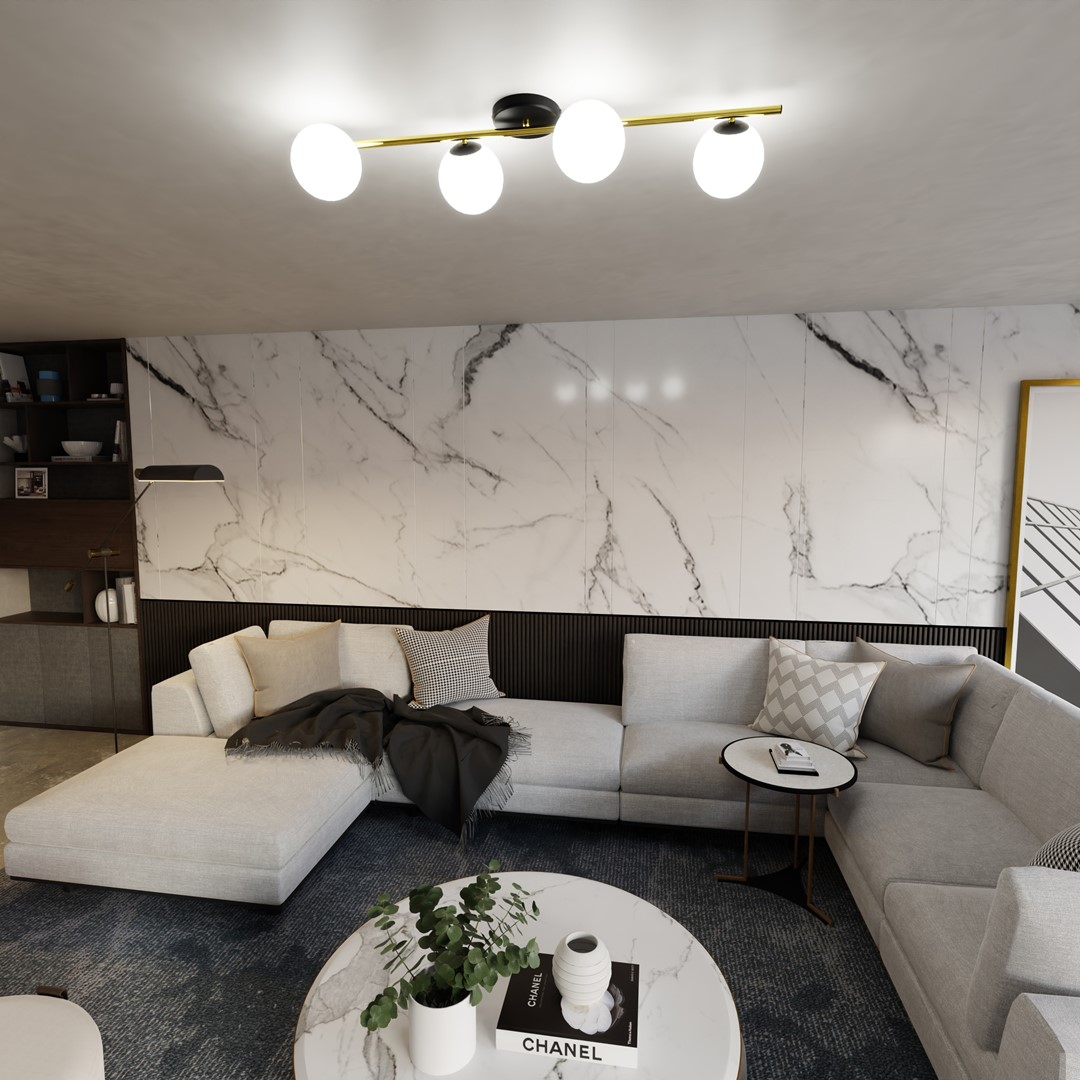 Emibig Stropna svjetiljka SPLENDI 230V 10W MAX LED E14 Čelik/ Staklo Crna/ Zlatna