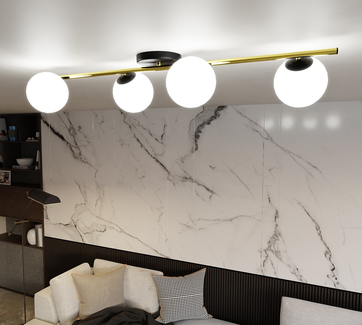 Emibig Stropna svjetiljka SPLENDI 230V 10W MAX LED E14 Čelik/ Staklo Crna/ Zlatna