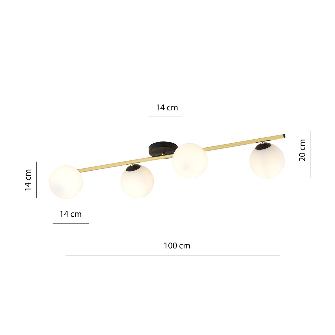 Emibig Stropna svjetiljka SPLENDI 230V 10W MAX LED E14 Čelik/ Staklo Crna/ Zlatna