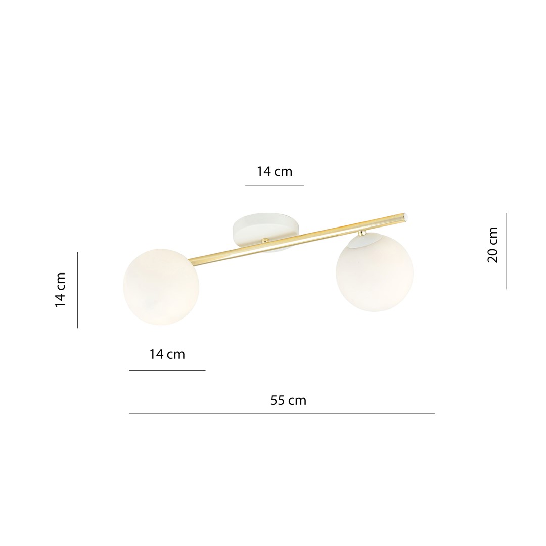 Emibig Stropna svjetiljka SPLENDI 230V 10W MAX LED E14 Čelik/ Staklo Bijela/ Zlatna