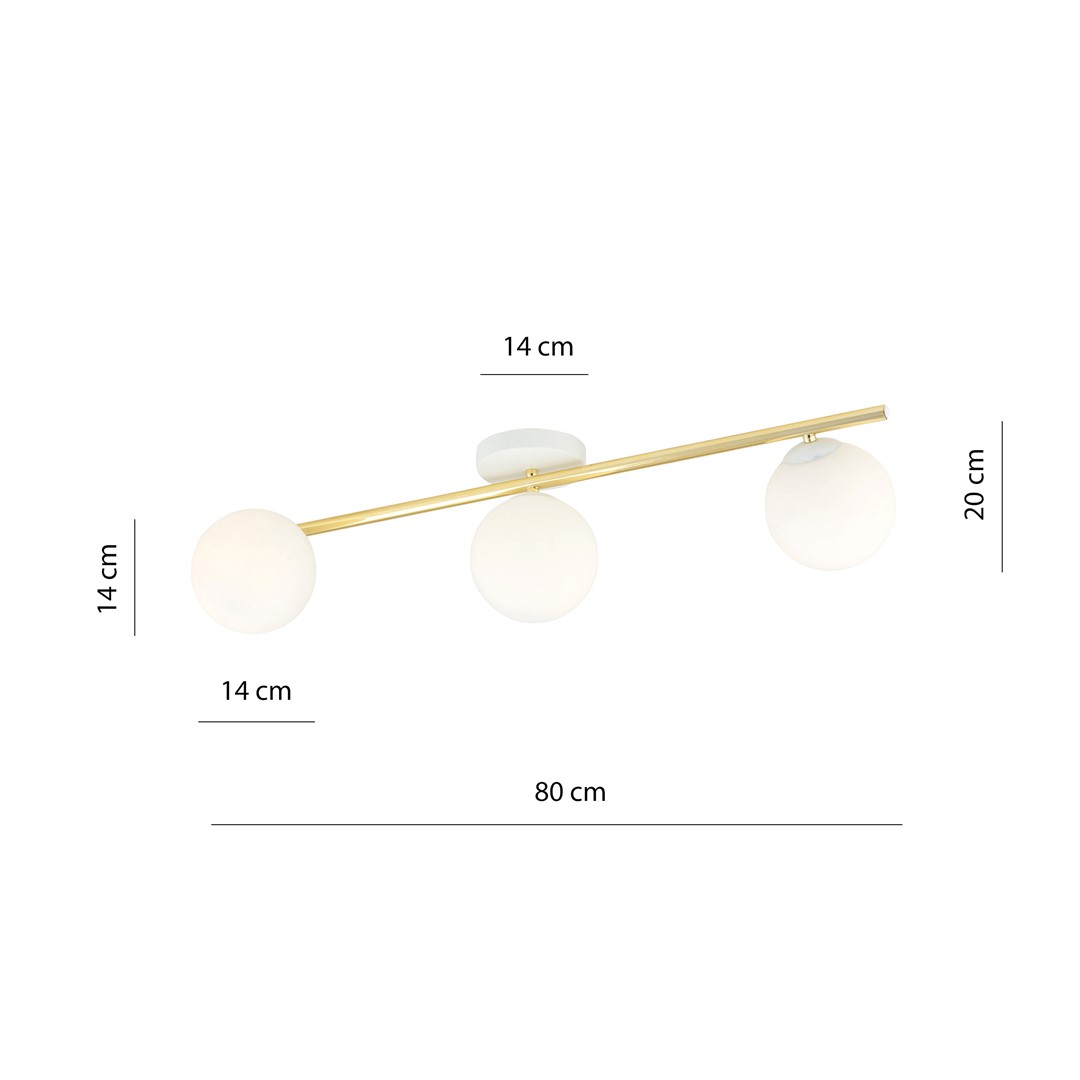 Emibig Stropna svjetiljka SPLENDI 230V 10W MAX LED E14 Čelik/ Staklo Bijela/ Zlatna