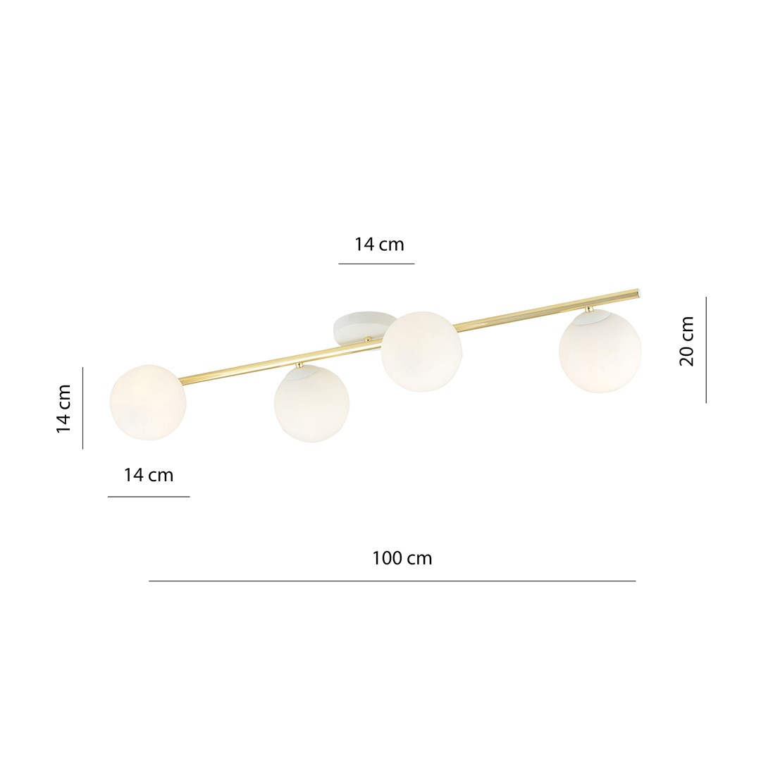 Emibig Stropna svjetiljka SPLENDI 230V 10W MAX LED E14 Čelik/ Staklo Bijela/ Zlatna