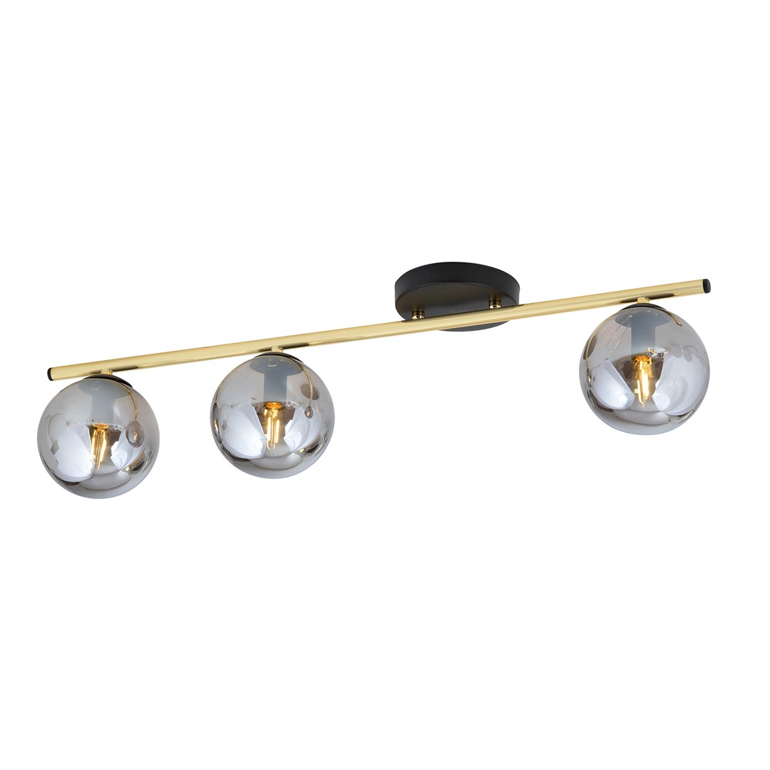 Emibig Stropna svjetiljka MONZA 230V 10W MAX LED E14 Čelik/ Staklo Crna/ Zlatna