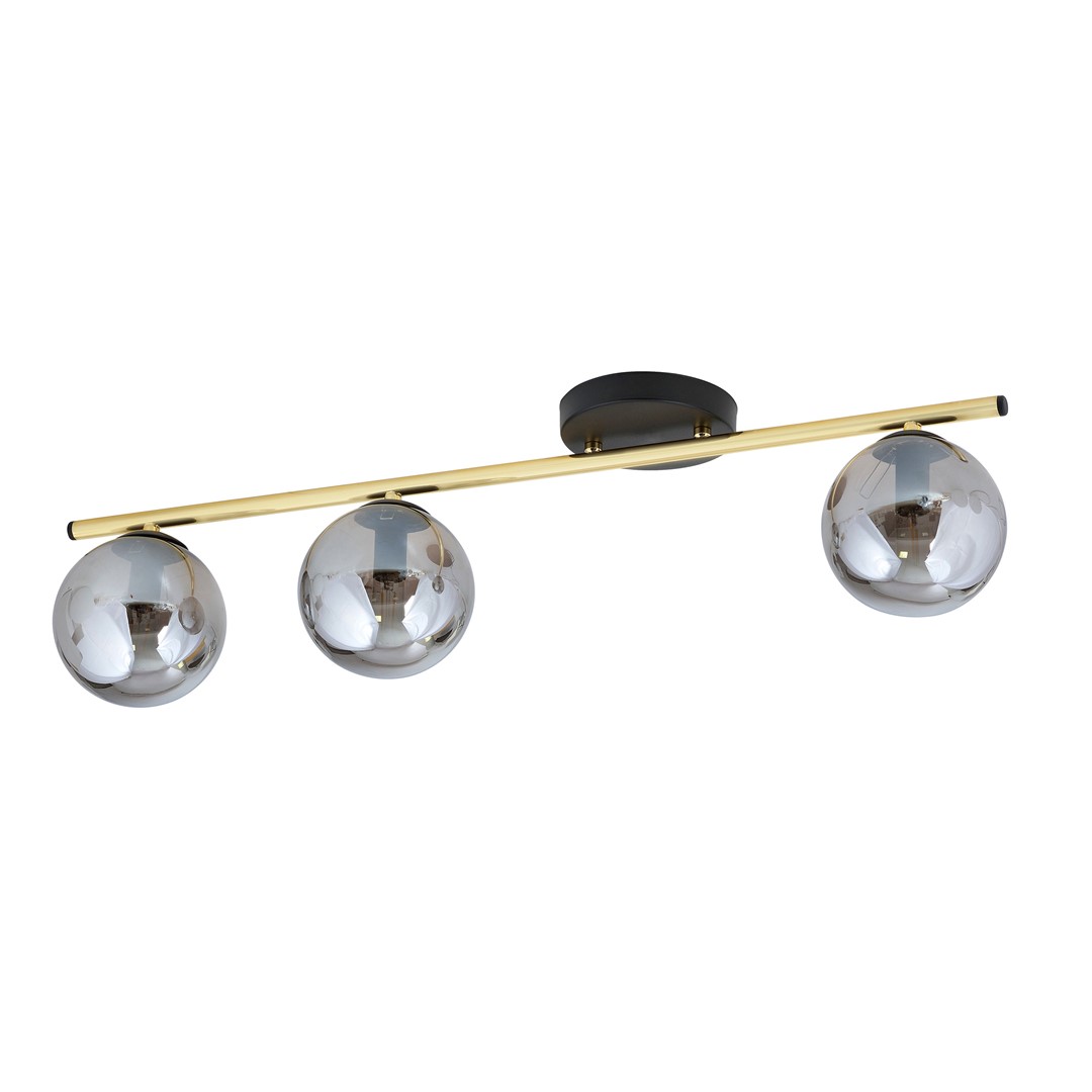 Emibig Stropna svjetiljka MONZA 230V 10W MAX LED E14 Čelik/ Staklo Crna/ Zlatna