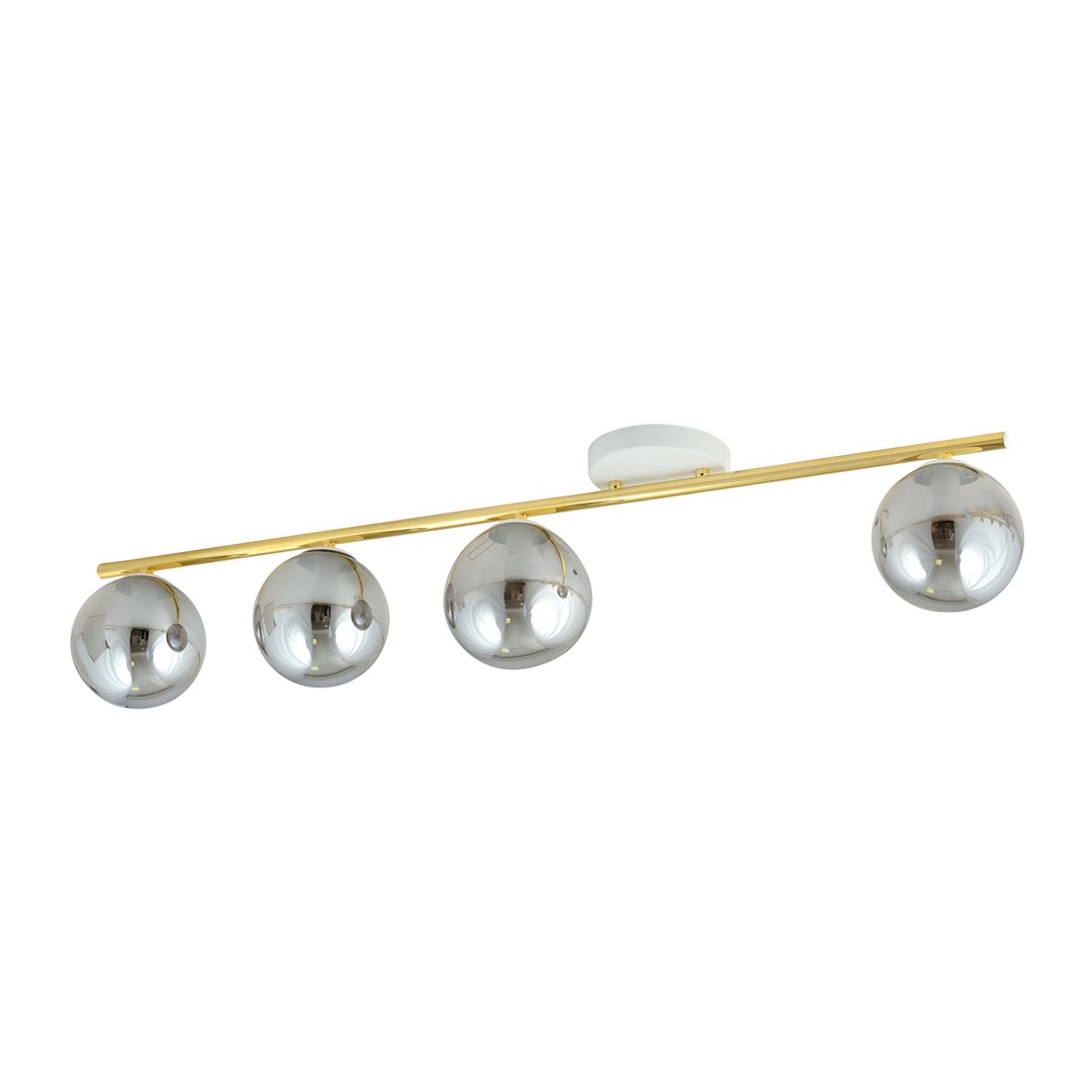 Emibig Stropna svjetiljka MONZA 230V 10W MAX LED E14 Čelik/ Staklo Bijela/ Zlatna
