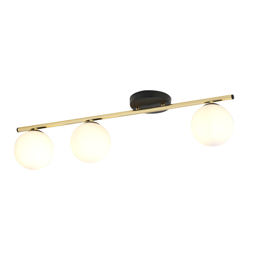 Emibig Stropna svjetiljka MONZA 230V 10W MAX LED E14 Čelik/ Staklo Crna/ Zlatna