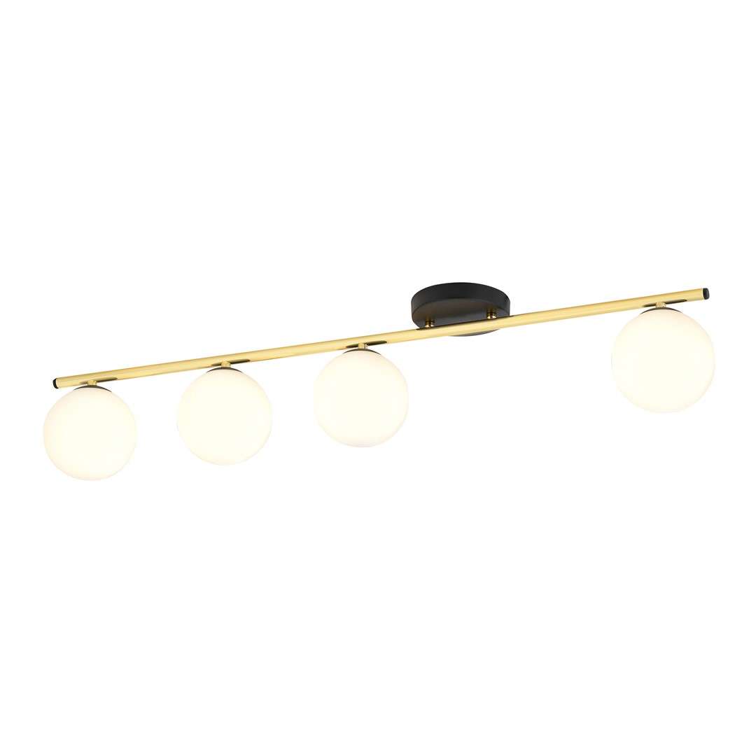 Emibig Stropna svjetiljka MONZA 230V 10W MAX LED E14 Čelik/ Staklo Crna/ Zlatna