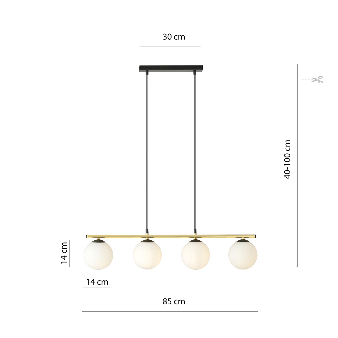 Emibig Visilica ALORA 230V 10W MAX LED E14 Čelik/ Staklo Crna/ Zlatna