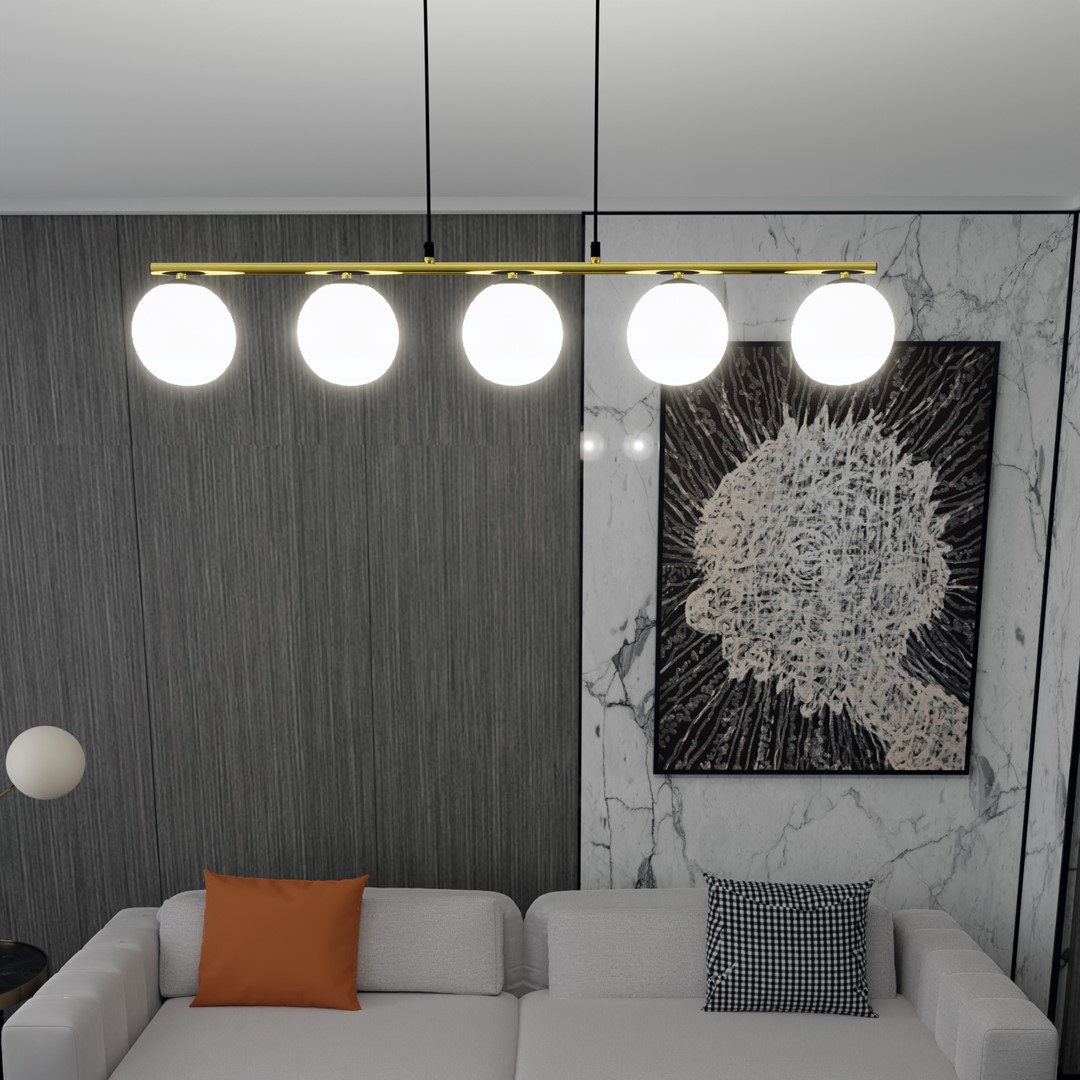 Emibig Visilica ALLORA 230V 10W MAX LED E14 Čelik/ Staklo Crna/ Zlatna
