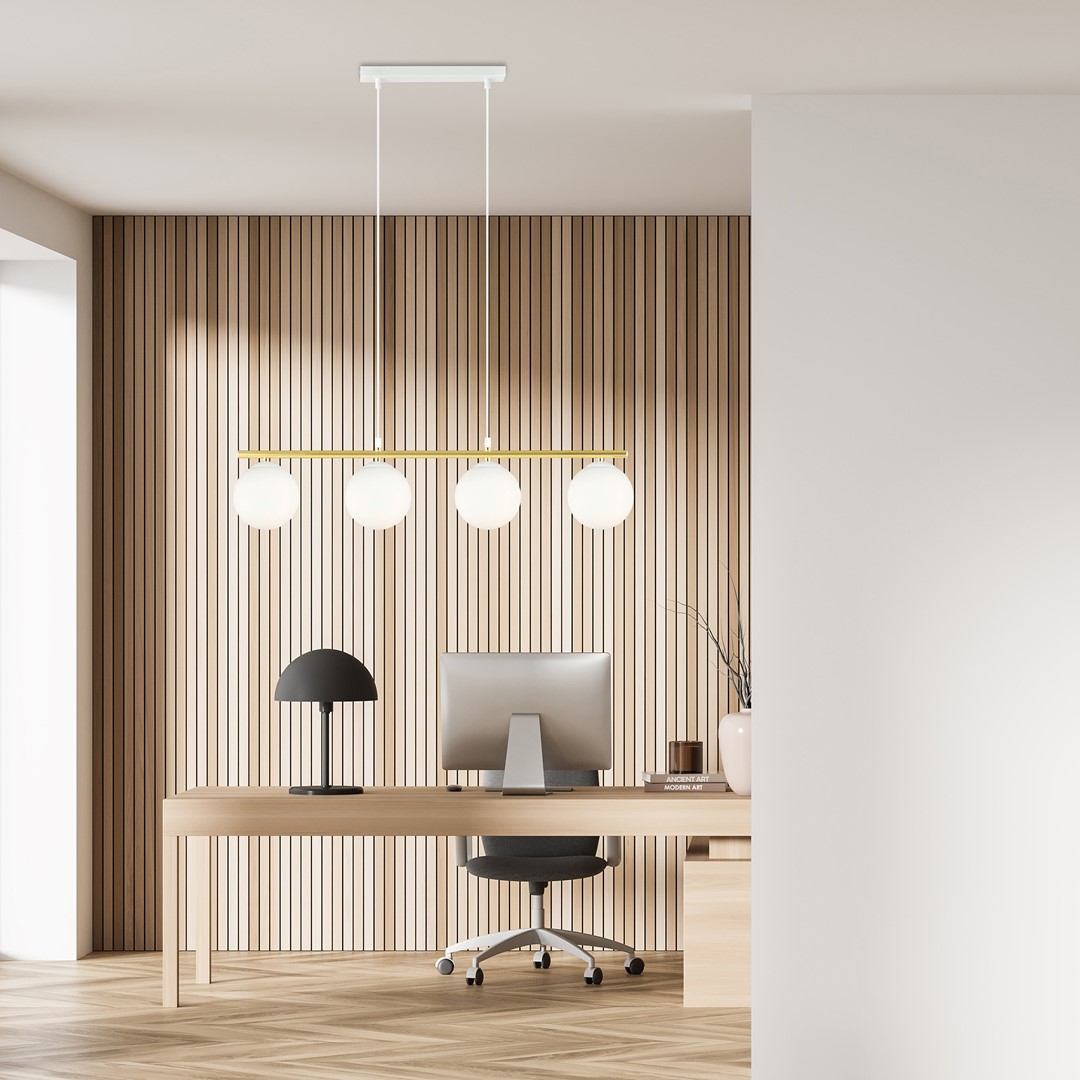 Emibig Visilica ALLORA 230V 10W MAX LED E14 Čelik/ Staklo Bijela/ Zlatna