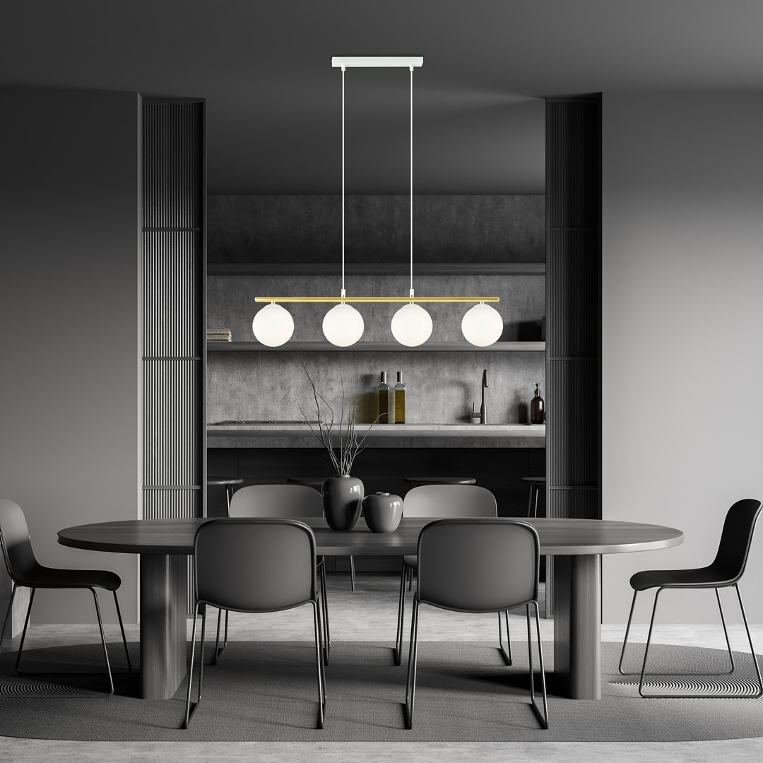 Emibig Visilica ALLORA 230V 10W MAX LED E14 Čelik/ Staklo Bijela/ Zlatna
