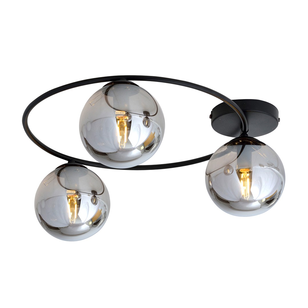 Emibig Stropna svjetiljka SOPRA 230V 10W MAX LED E14 Čelik/ Staklo Crna