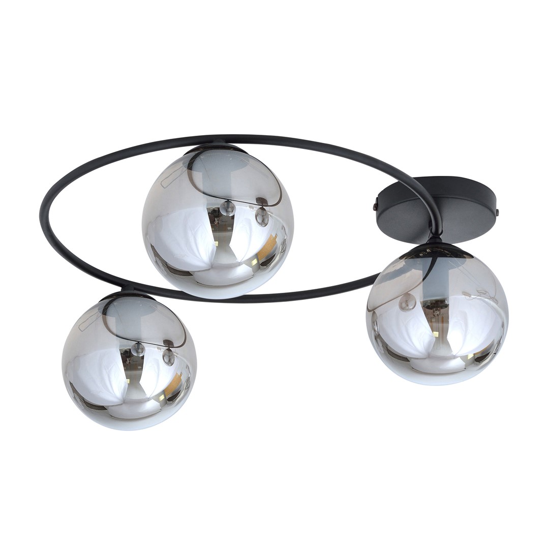 Emibig Stropna svjetiljka SOPRA 230V 10W MAX LED E14 Čelik/ Staklo Crna