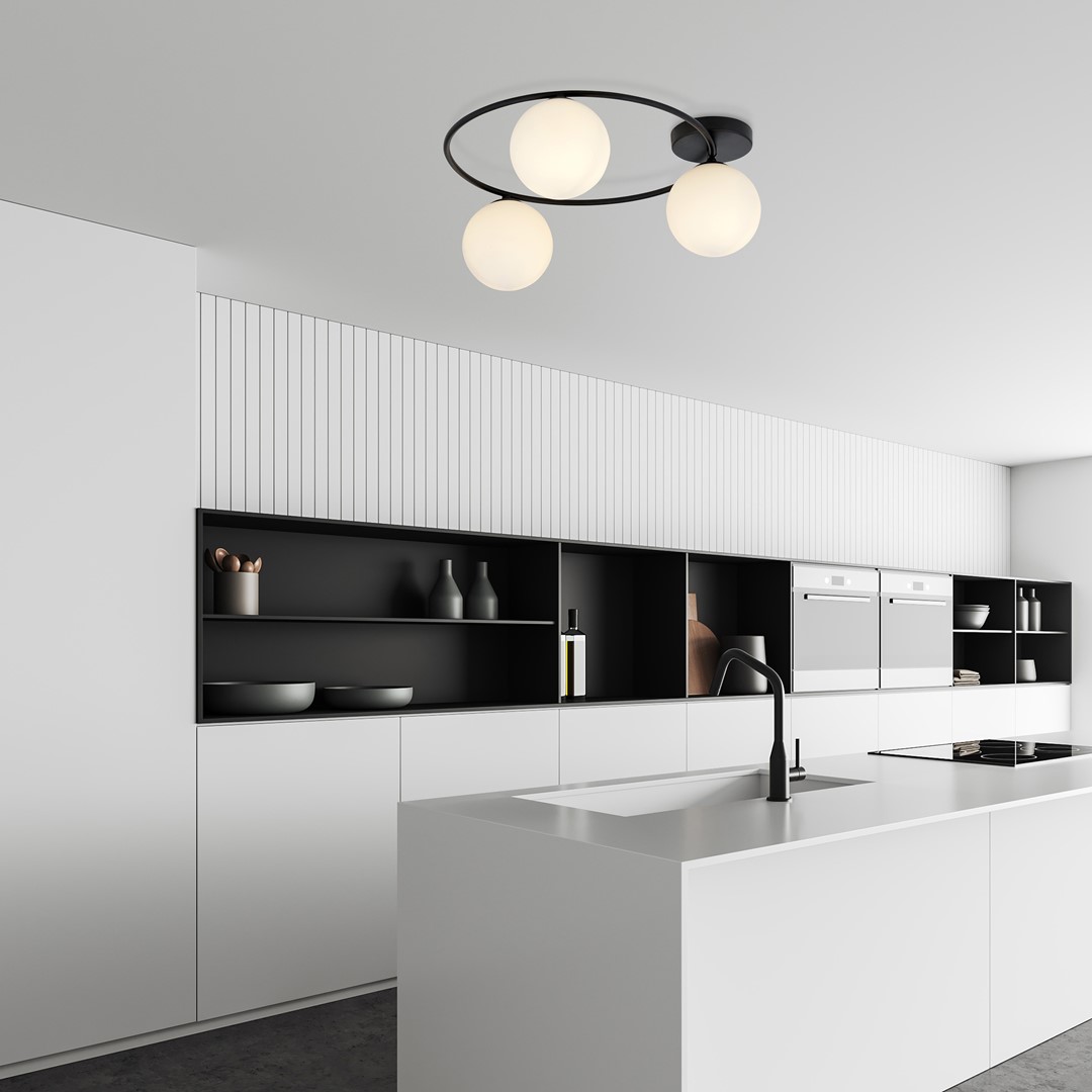 Emibig Stropna svjetiljka SOPRA 230V 10W MAX LED E14 Čelik/ Staklo Crna
