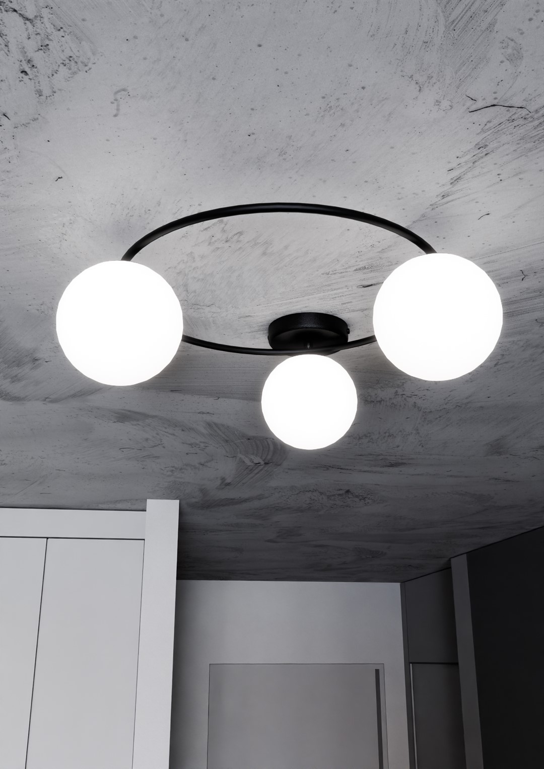 Emibig Stropna svjetiljka SOPRA 230V 10W MAX LED E14 Čelik/ Staklo Crna