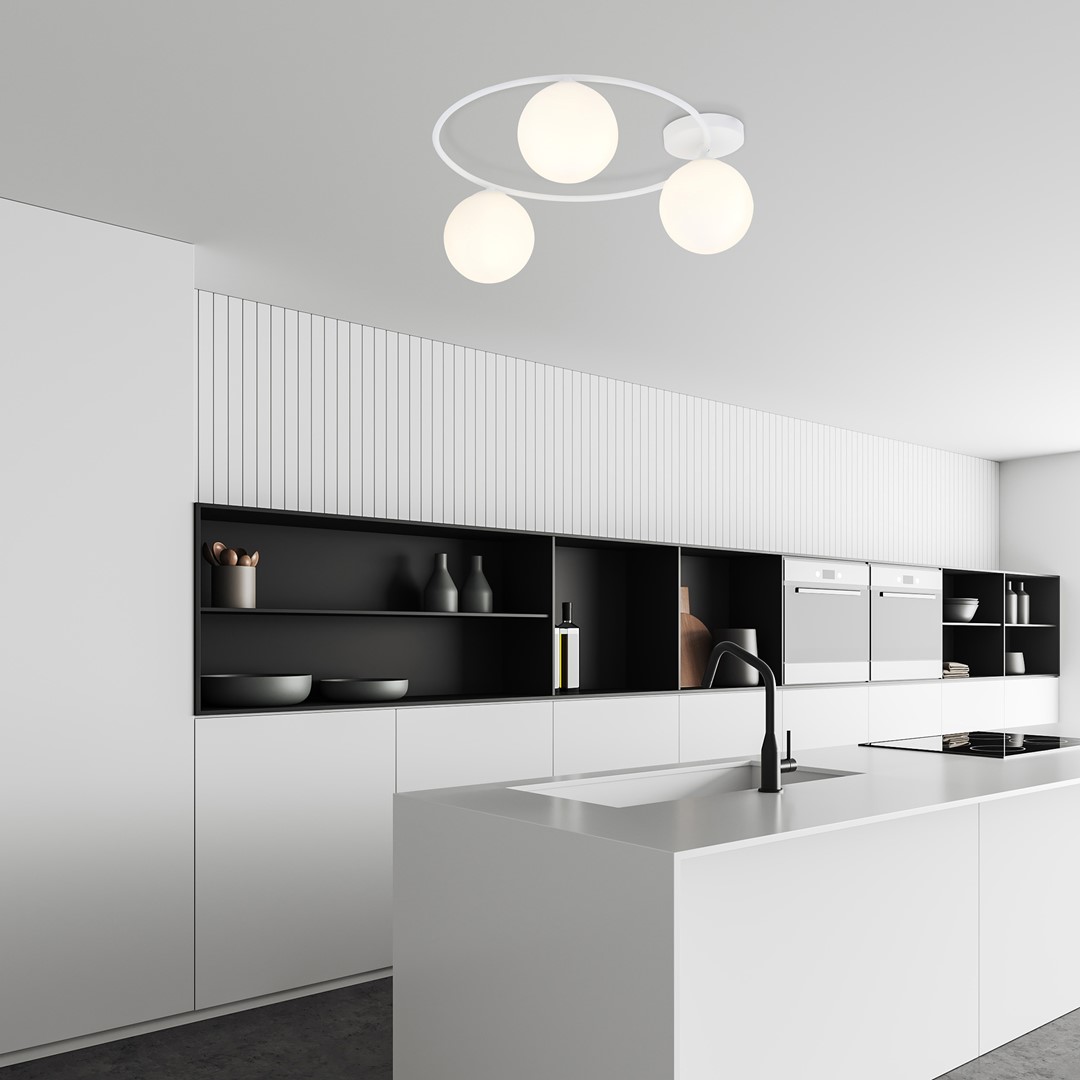 Emibig Stropna svjetiljka SOPRA 230V 10W MAX LED E14 Čelik/ Staklo Bijela