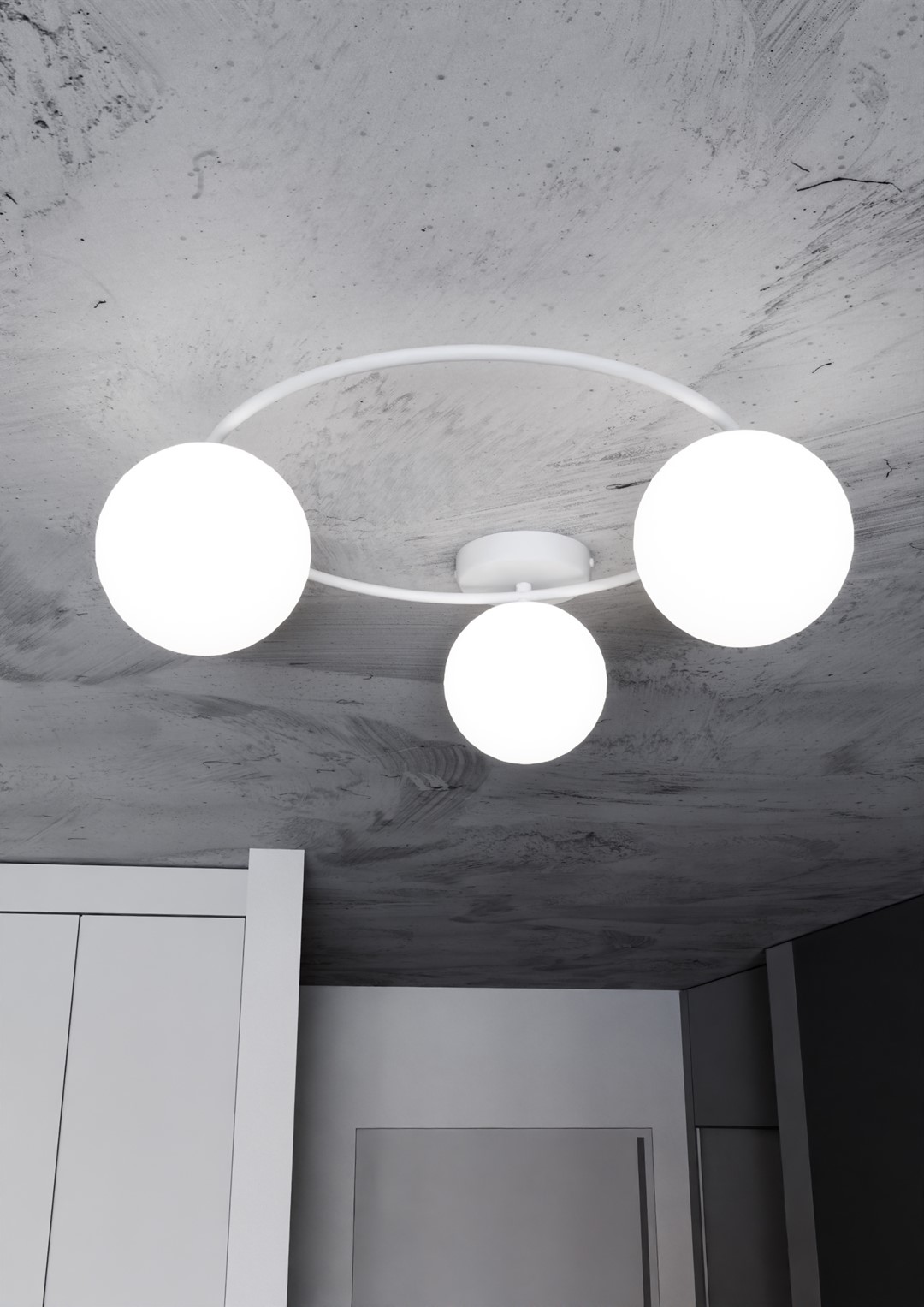 Emibig Stropna svjetiljka SOPRA 230V 10W MAX LED E14 Čelik/ Staklo Bijela